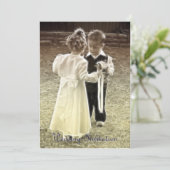 Faire-part de mariage des amours d'enfance (Debout devant)