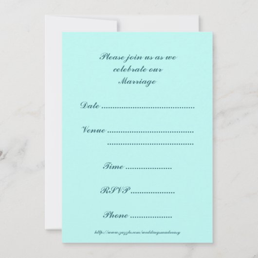 Faire-part de mariage des anneaux de mariage de pl (Dos)