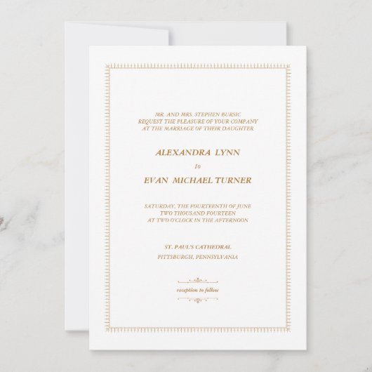 Faire-part de mariage des années 1920 d'art déco (Devant)
