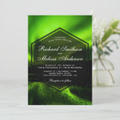 Faire-part de mariage des aurores boréales Green (Debout devant)
