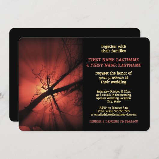Faire-part de mariage des Branches sombres (Devant / Derrière)