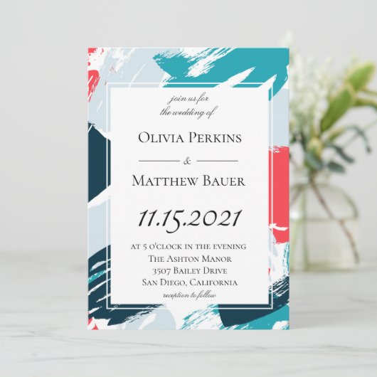 Faire-part de mariage des Caraïbes peint (Debout devant)