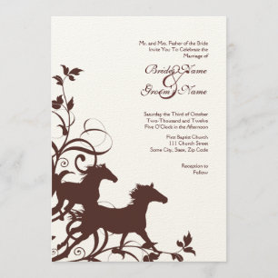 Faire-part de mariage des Chevaux sauvages Brown e