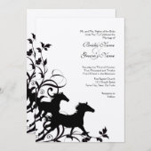 Faire-part de mariage des Chevaux sauvages noirs e (Devant / Derrière)