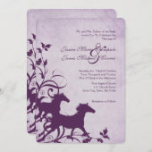 Faire-part de mariage des Chevaux sauvages pourpre (Devant / Derrière)