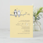 Faire-part de mariage des chouettes des mariées et (Debout devant)