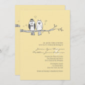 Faire-part de mariage des chouettes des mariées et (Devant / Derrière)