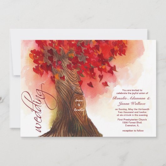 faire-part de mariage des coeurs (Devant)
