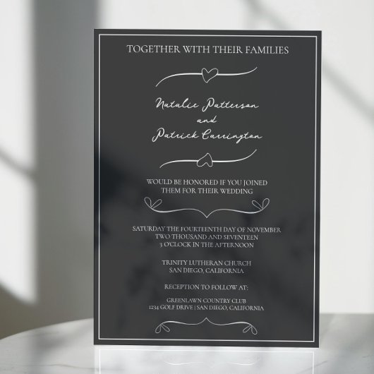 Faire-part de mariage des Coeurs Grisés