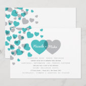 Faire-part de mariage des Coeurs modernes (Devant / Derrière)