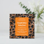 Faire-part de mariage des coeurs orange (Debout devant)
