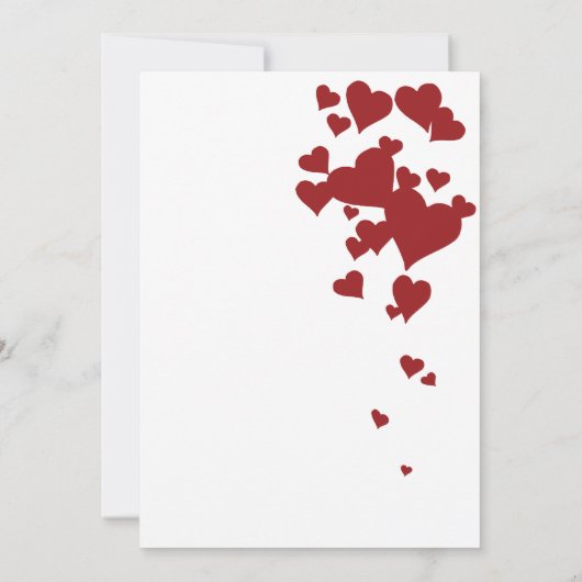 Faire-part de mariage des Coeurs rouges et blancs (Dos)