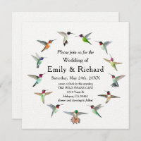 Faire-part de mariage des colibris