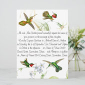 Faire-part de mariage des colibris et des fleurs (Debout devant)