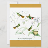 Faire-part de mariage des colibris et des fleurs (Dos)