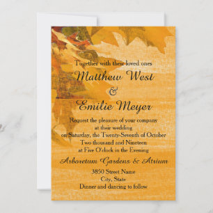 Faire-part de mariage des congés d'automne