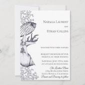 Faire-part de mariage des coquillages marins (Devant)