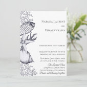 Faire-part de mariage des coquillages marins (Debout devant)