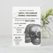 Faire-part de mariage des crânes gothiques (Debout devant)