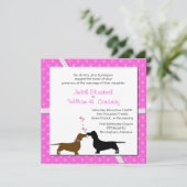 Faire-part de mariage des Dachshunds (Debout devant)