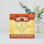 Faire-part de mariage des éléphants blancs indiens (Debout devant)