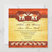 Faire-part de mariage des éléphants blancs indiens (Devant)