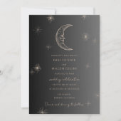 Faire-part de mariage des étoiles de lune céleste (Devant)
