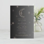 Faire-part de mariage des étoiles de lune céleste (Debout devant)