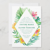 Faire-part de mariage des Feuilles d'aquarelle tro (Devant)