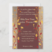 Faire-part de mariage des feuilles d'automne (Devant)