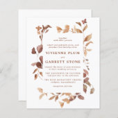 FAIRE-PART DE MARIAGE des feuilles d'automne éléga (Devant / Derrière)
