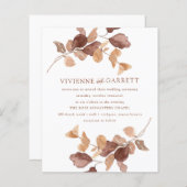 FAIRE-PART DE MARIAGE des feuilles d'automne minim (Devant / Derrière)