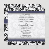 Faire-part de mariage des fils Damas de nouvelles (Devant / Derrière)