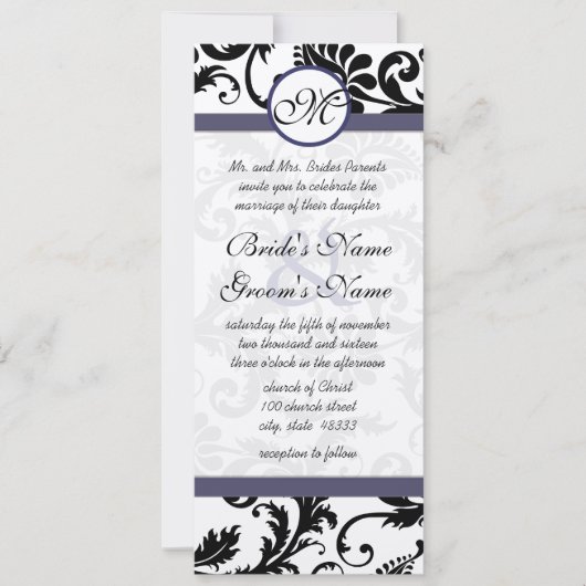 Faire-part de mariage des fils Damas de nouvelles  (Devant)