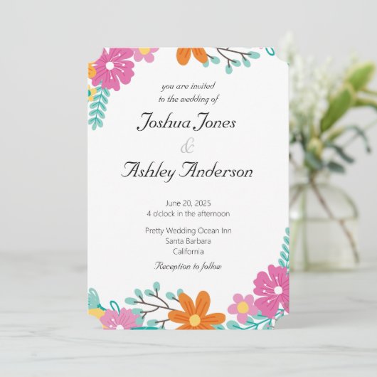 Faire-part de mariage des fleurs cardiaques (Debout devant)