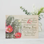 Faire-part de mariage des fleurs de cactus (Debout devant)