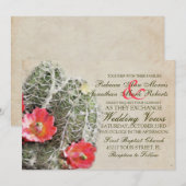 Faire-part de mariage des fleurs de cactus (Devant / Derrière)