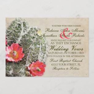 Faire-part de mariage des fleurs de cactus