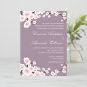 FAIRE-PART DE MARIAGE DES FLEURS DE CERISIER (Debout devant)