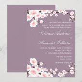 FAIRE-PART DE MARIAGE DES FLEURS DE CERISIER (Devant / Derrière)