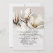Faire-part de mariage des fleurs de Magnolia mérid (Devant)