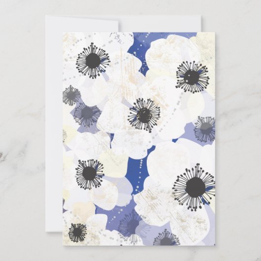 Faire-part de mariage des fleurs de paon et d'aném (Dos)