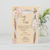 Faire-part de mariage des fleurs de printemps (Debout devant)