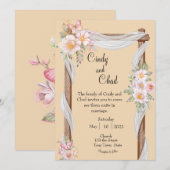 Faire-part de mariage des fleurs de printemps (Devant / Derrière)
