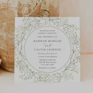 Faire-part de mariage des fleurs de souffle bébé