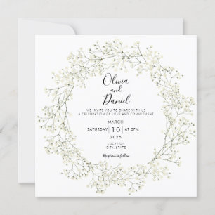 Faire-part de mariage des fleurs de souffle bébé