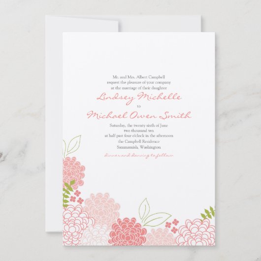 Faire-part de mariage des fleurs du printemps (Devant)