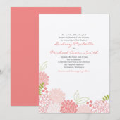 Faire-part de mariage des fleurs du printemps (Devant / Derrière)