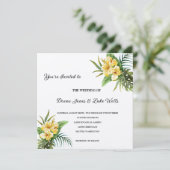 Faire-part de mariage des fleurs tropicales (Debout devant)