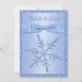 Faire-part de mariage des flocons de neige bleu gl (Devant)